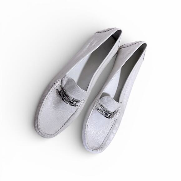 Talbots Shoes - Talbots White Leather Loafers Womens Size 11B Classic Preppy Slip On Shoes
